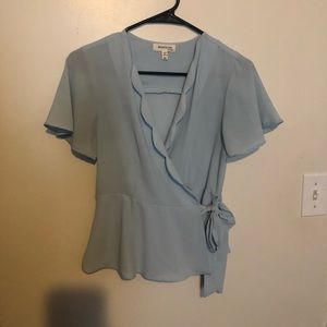 Beautiful Blue Wrap Shirt